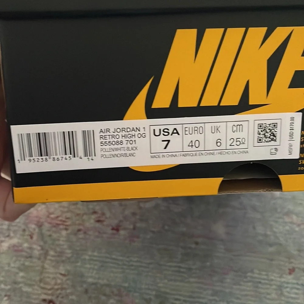 NWB Nike Air Jordan 1 Retro High OG - Pollens - Picture 7 of 8